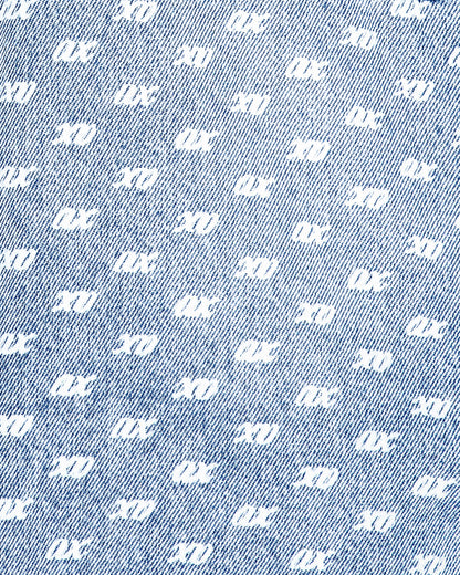 regular fit shirt in rigid denim with allover print