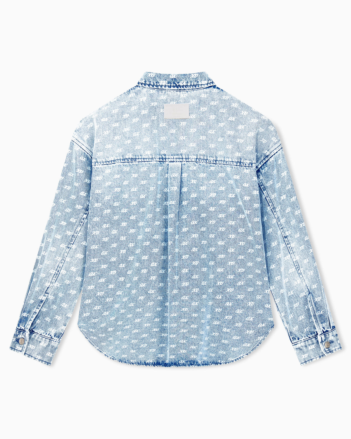 regular fit shirt in rigid denim with allover print