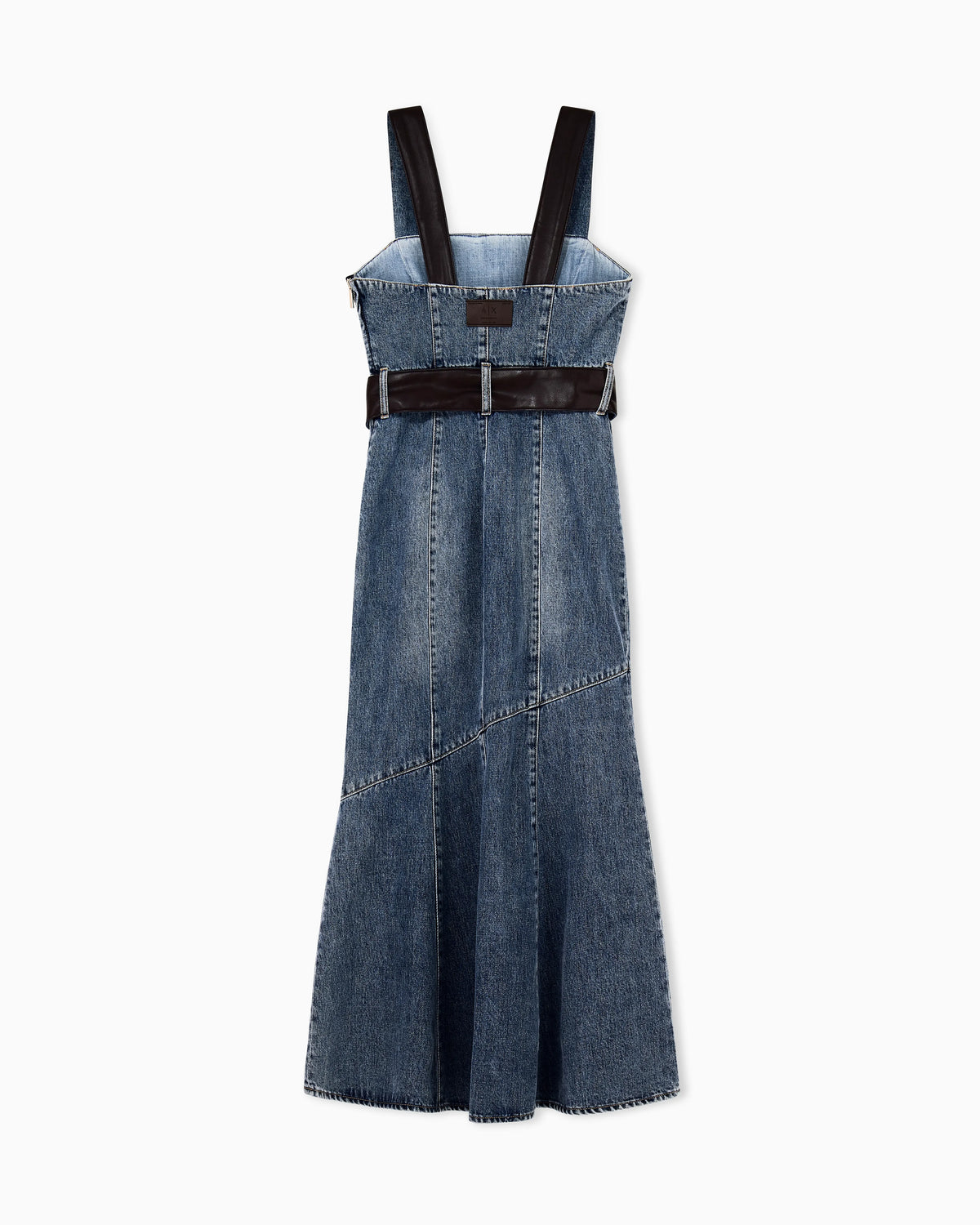 Slim-fit dress in rigid cotton denim