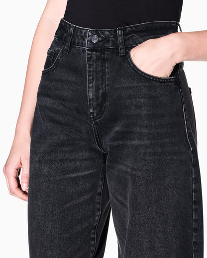 oversized fit 5 pockets denim pant in rigid cotton