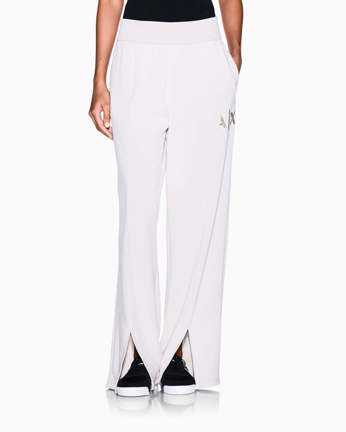 regular fit trousers in stretch viscose scuba