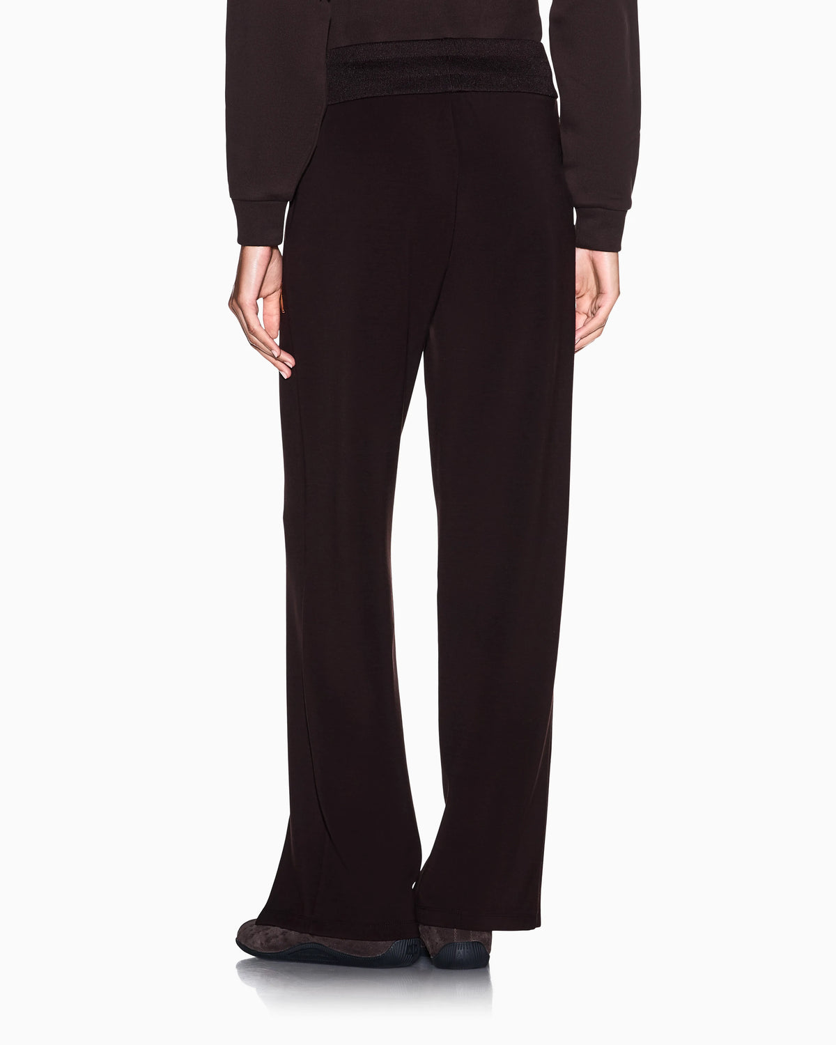 regular fit trousers in stretch viscose scuba