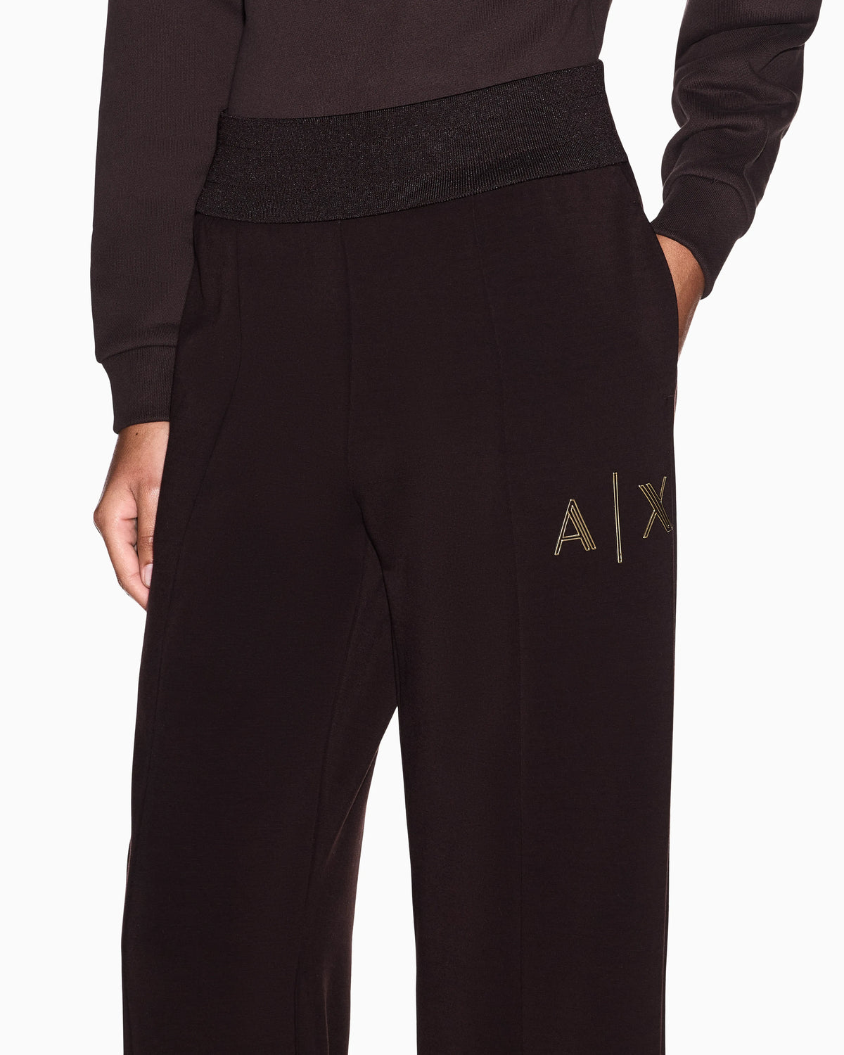 regular fit trousers in stretch viscose scuba