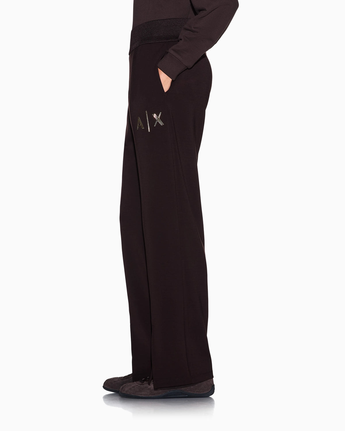regular fit trousers in stretch viscose scuba