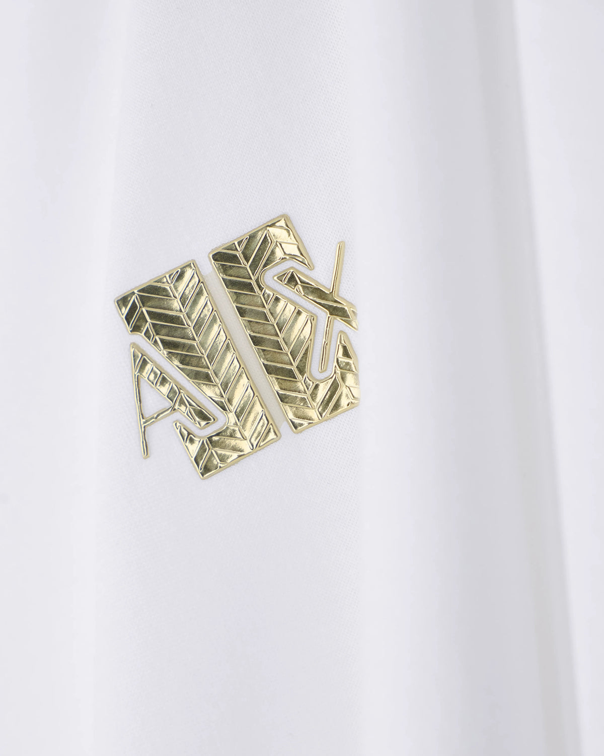 Crew neck T-shirt in viscose jersey with a metallic logo