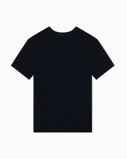 Crew neck T-shirt in viscose jersey with a metallic logo