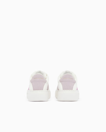 Lace-up low-top sneakers in textured mesh with a thick sole