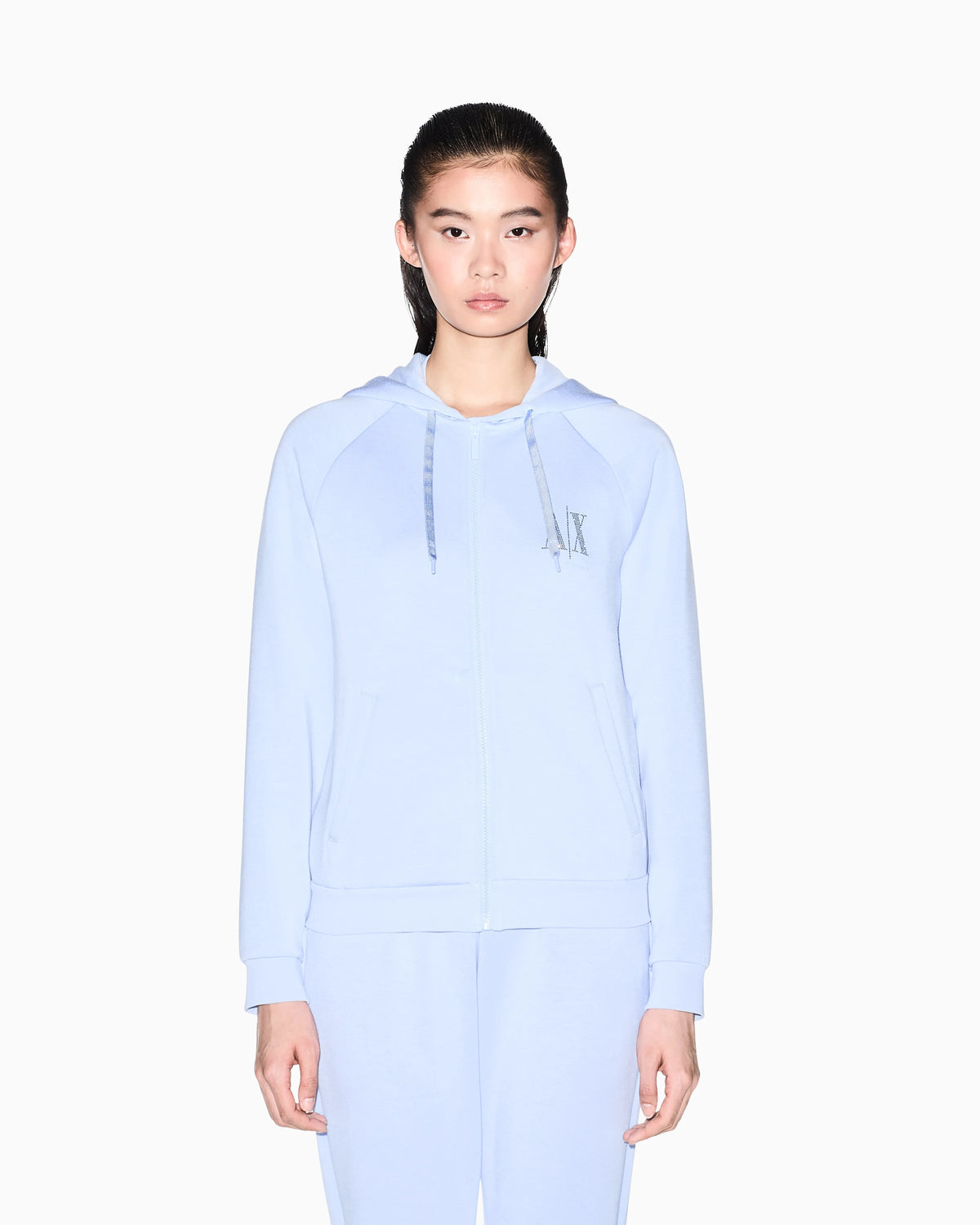 Zip-up fleece in mixed fabric