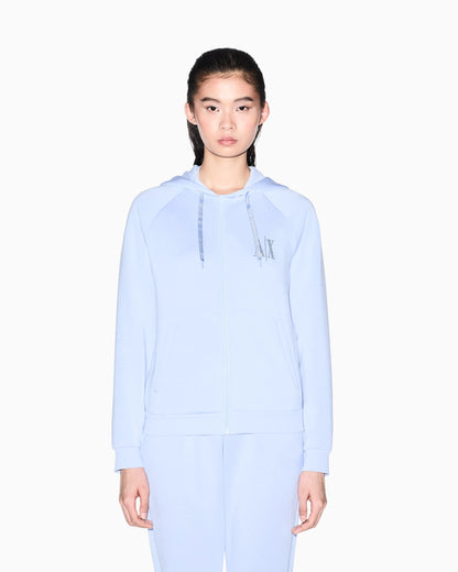 Zip-up fleece in mixed fabric