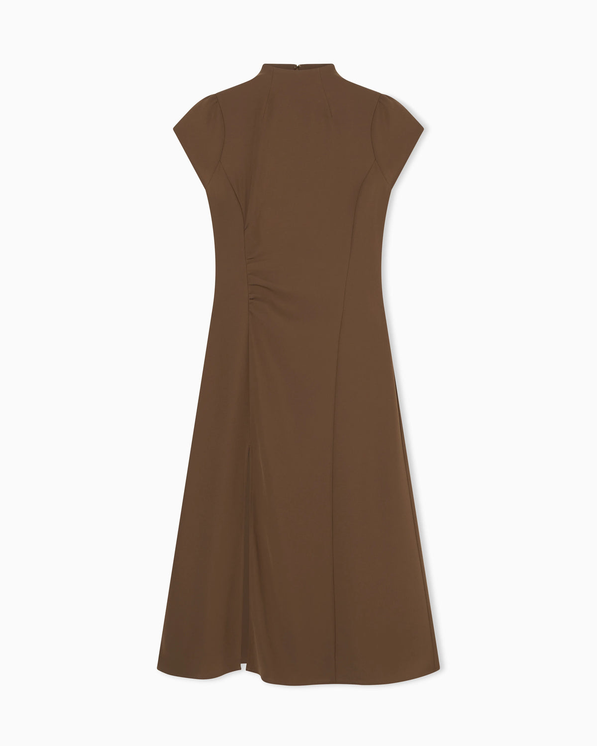 Short dress in mixed fabric