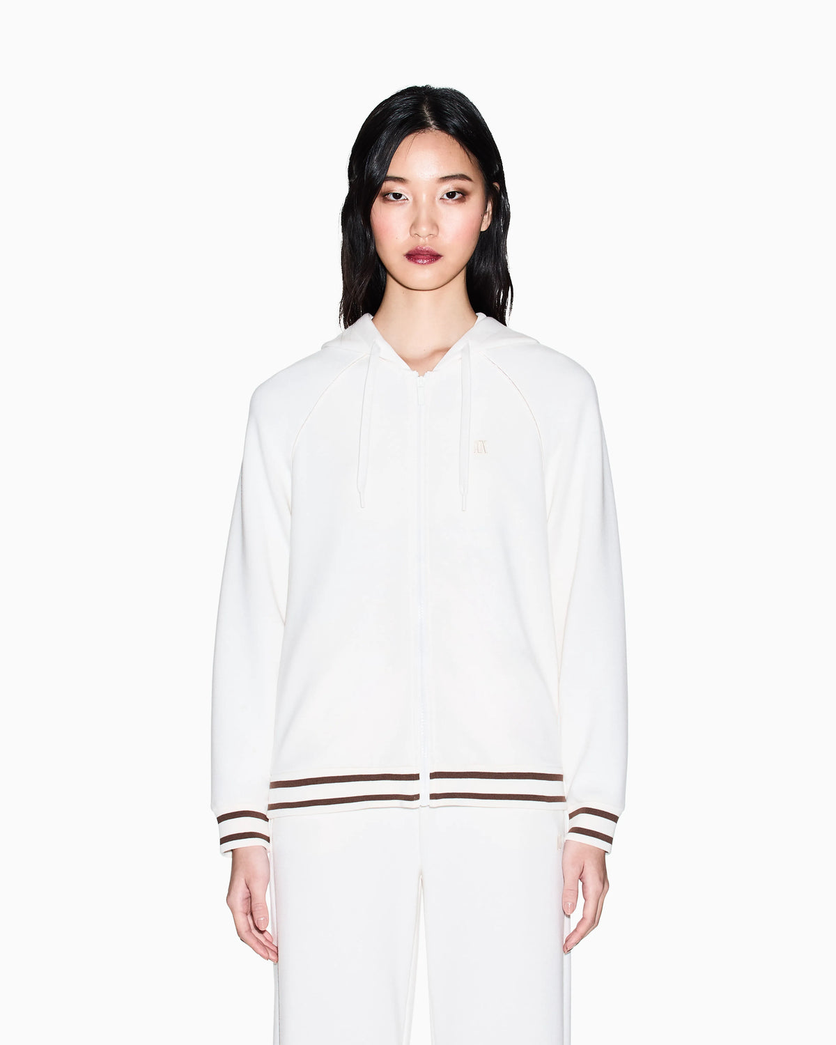 Zip-up sweatshirt in technical fabric