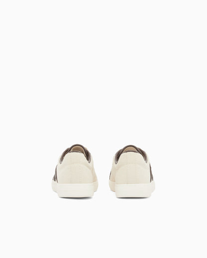Canvas and faux leather sneakers
