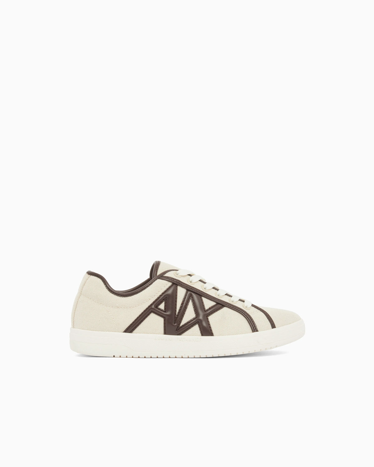 Canvas and faux leather sneakers