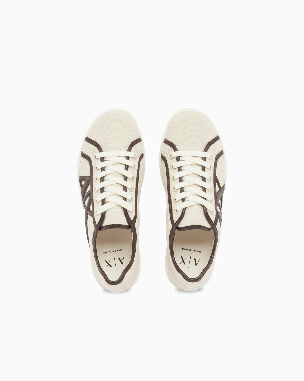 Canvas and faux leather sneakers