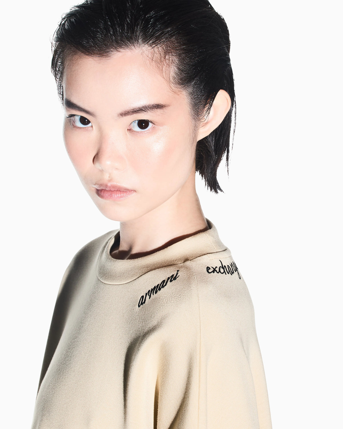 sweatshirt in stretch scuba viscose with hood