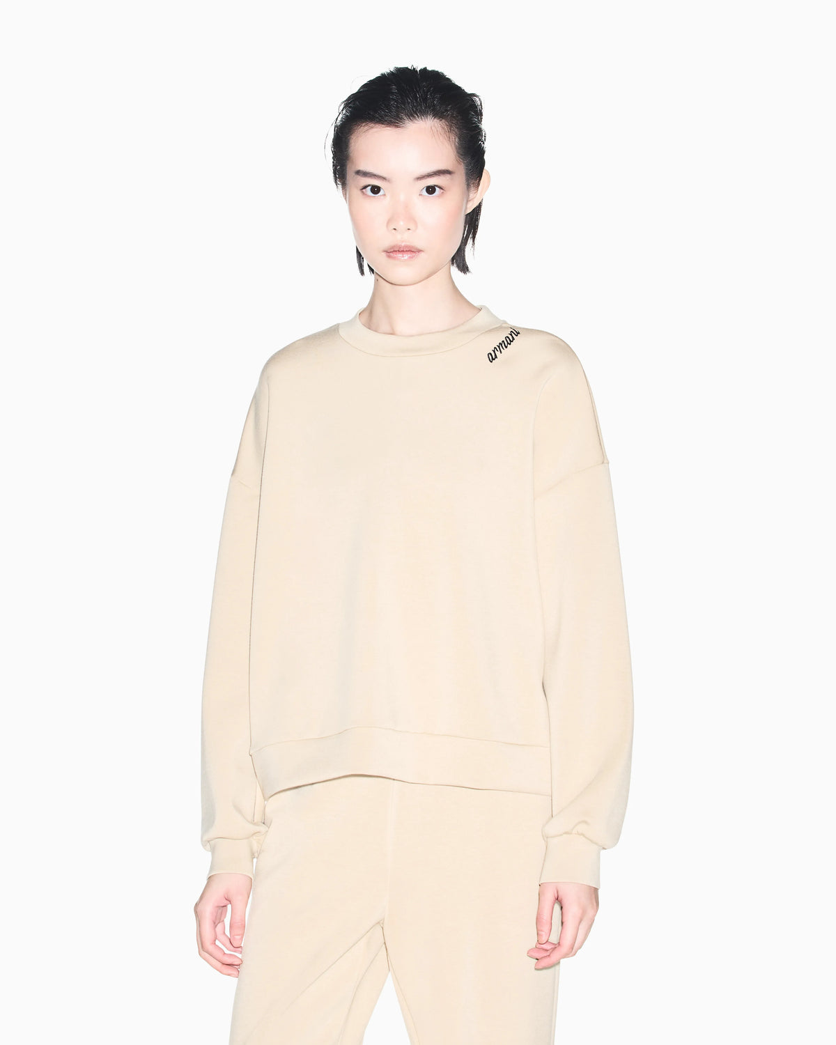 sweatshirt in stretch scuba viscose with hood