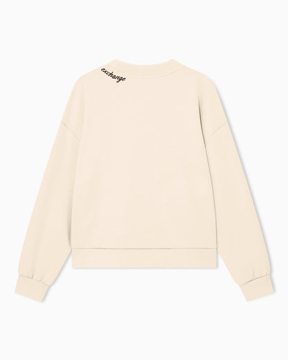 sweatshirt in stretch scuba viscose with hood