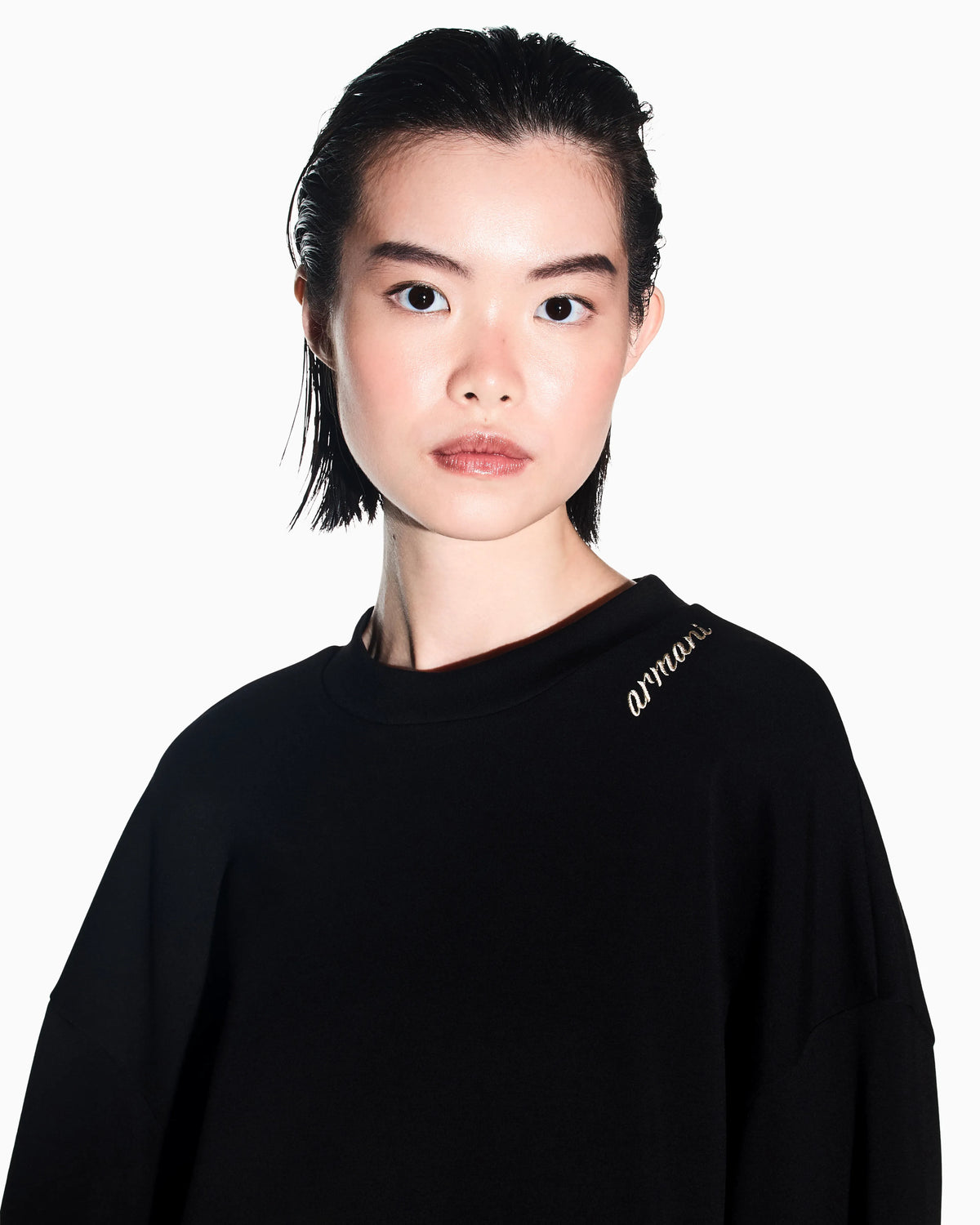 sweatshirt in stretch scuba viscose with hood