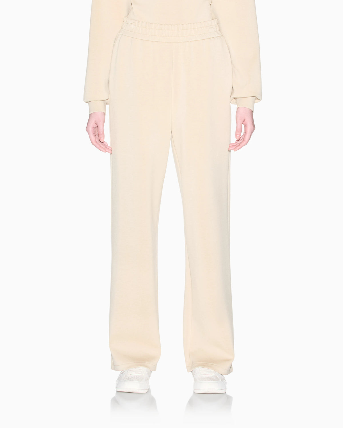 regular fit trousers in viscose scuba