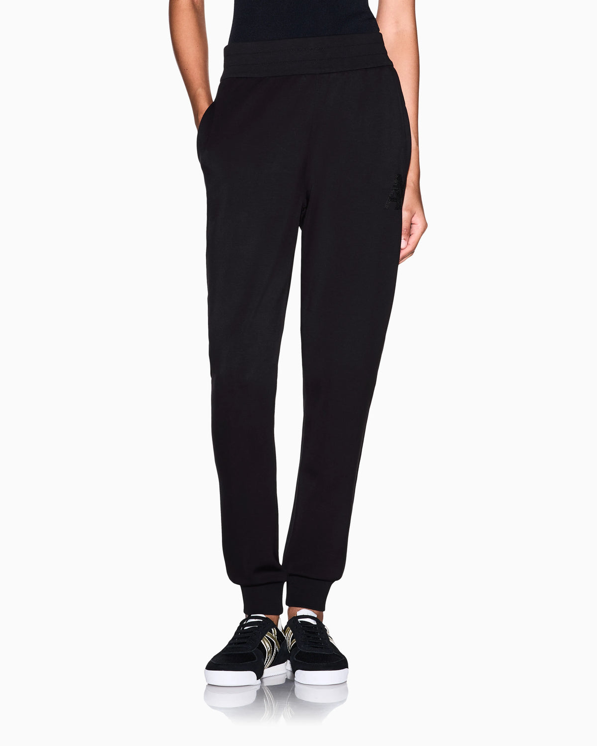regular fit trousers jersey in stretch viscose scuba