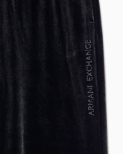regular fit trousers in stretch velvet
