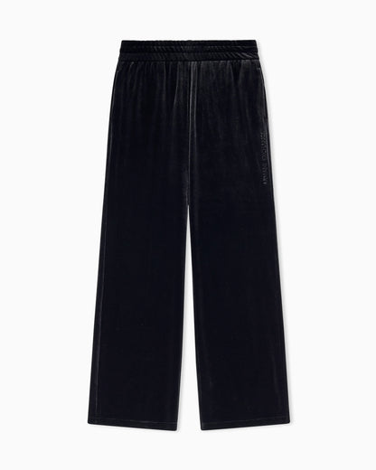 regular fit trousers in stretch velvet