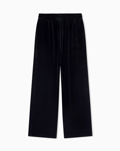 regular fit trousers in stretch velvet