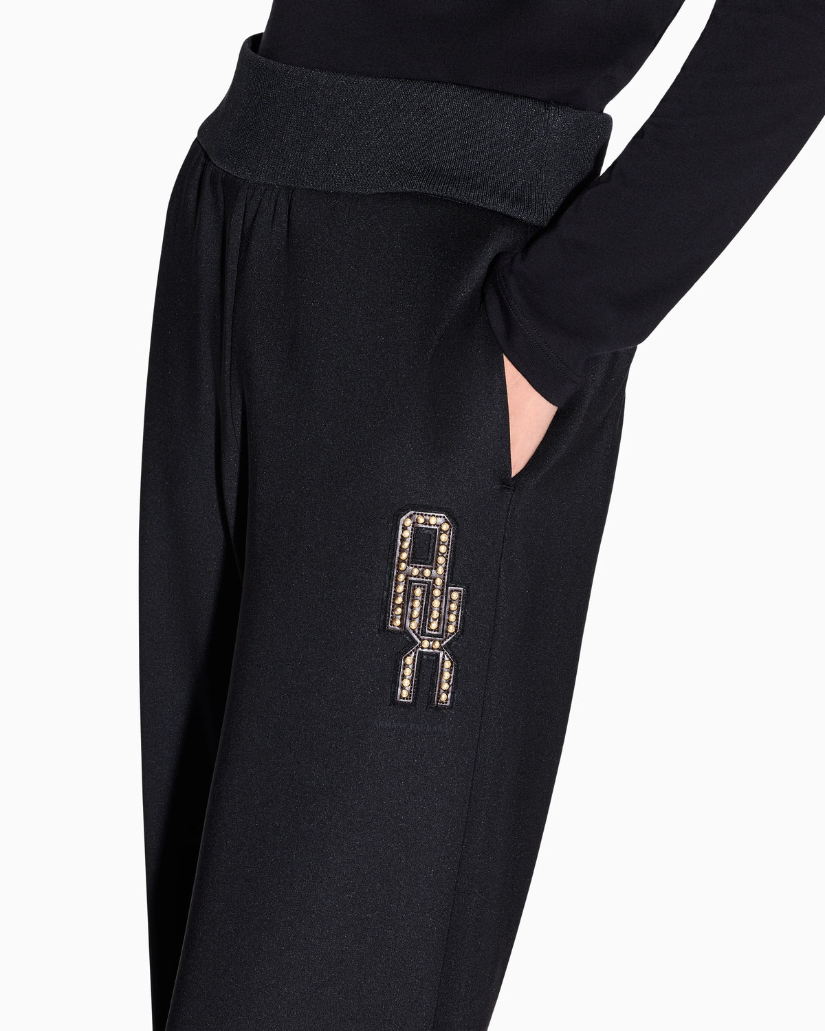 regular fit trousers in recycled stretch scuba jersey