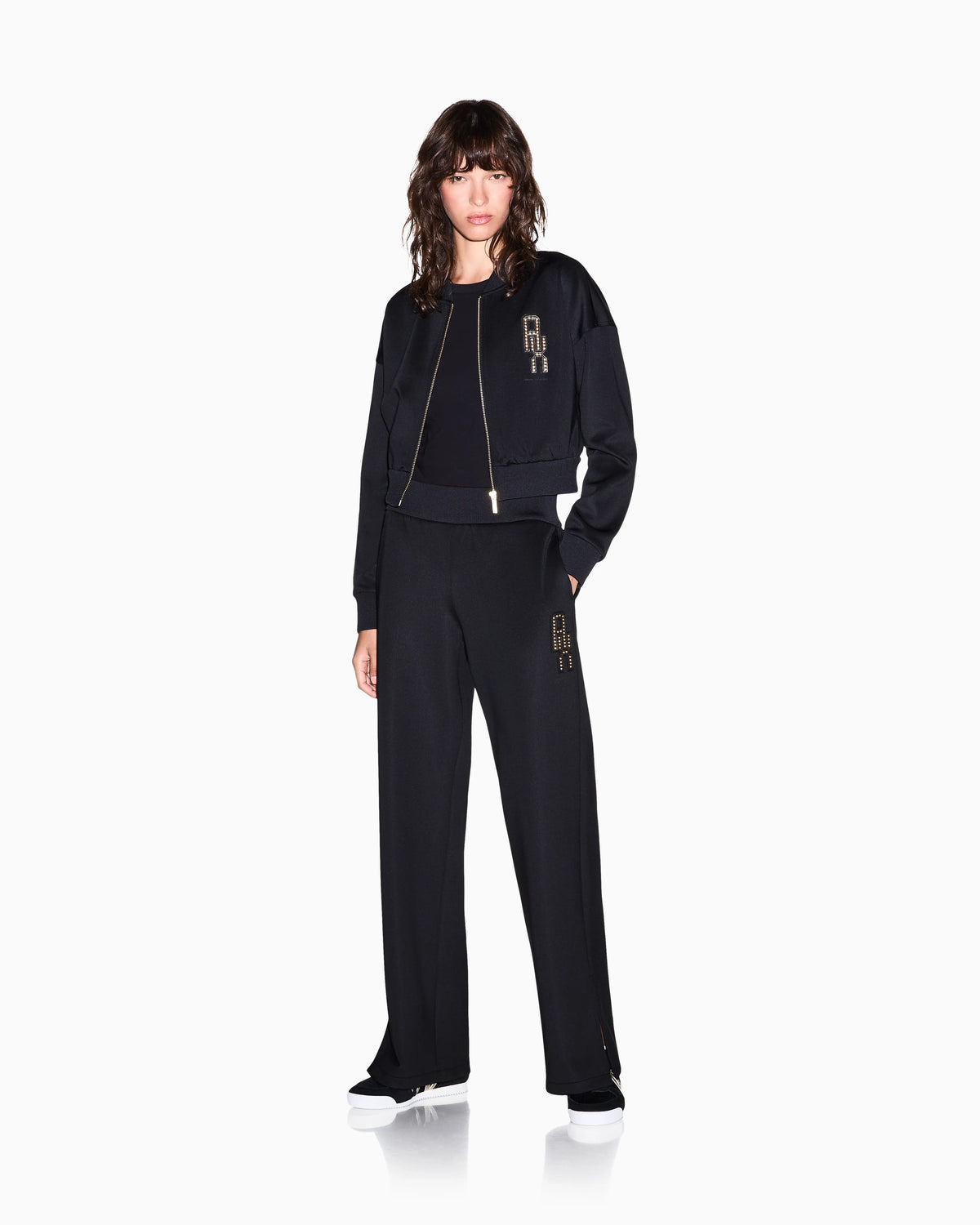 regular fit trousers in recycled stretch scuba jersey