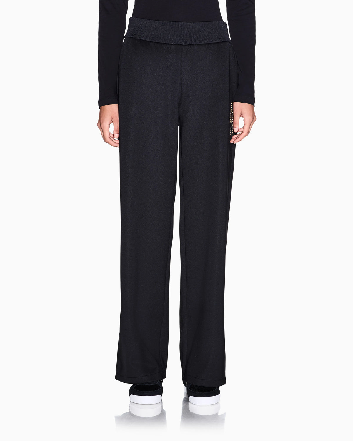 regular fit trousers in recycled stretch scuba jersey