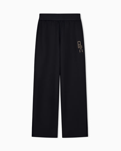 regular fit trousers in recycled stretch scuba jersey