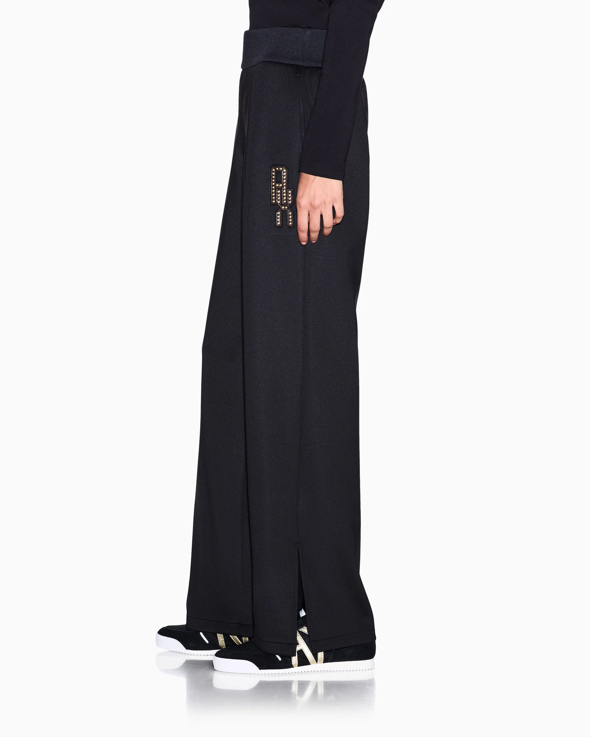 regular fit trousers in recycled stretch scuba jersey