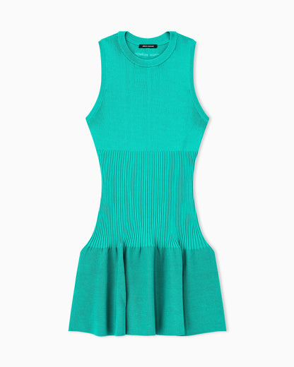 slim fit dress in knitted recycled viscose