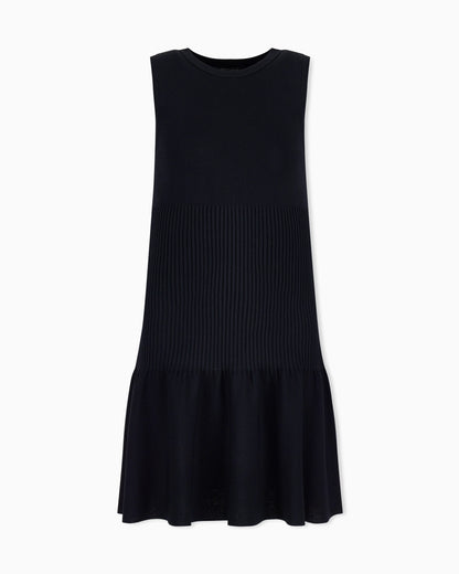 slim fit dress in knitted recycled viscose