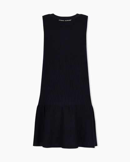 slim fit dress in knitted recycled viscose