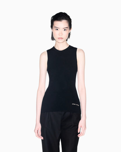 Slim-fit knit top in recycled viscose blend