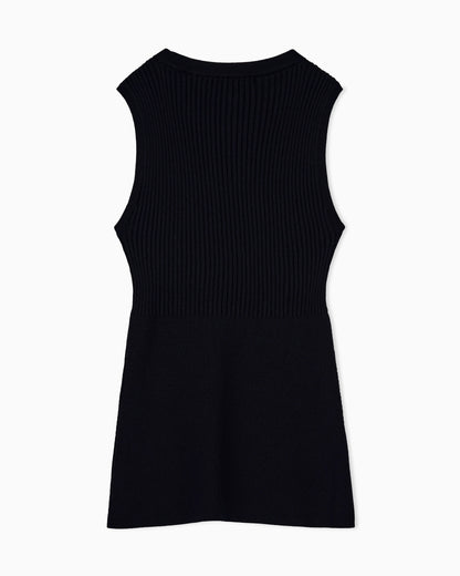 Slim-fit knit top in recycled viscose blend