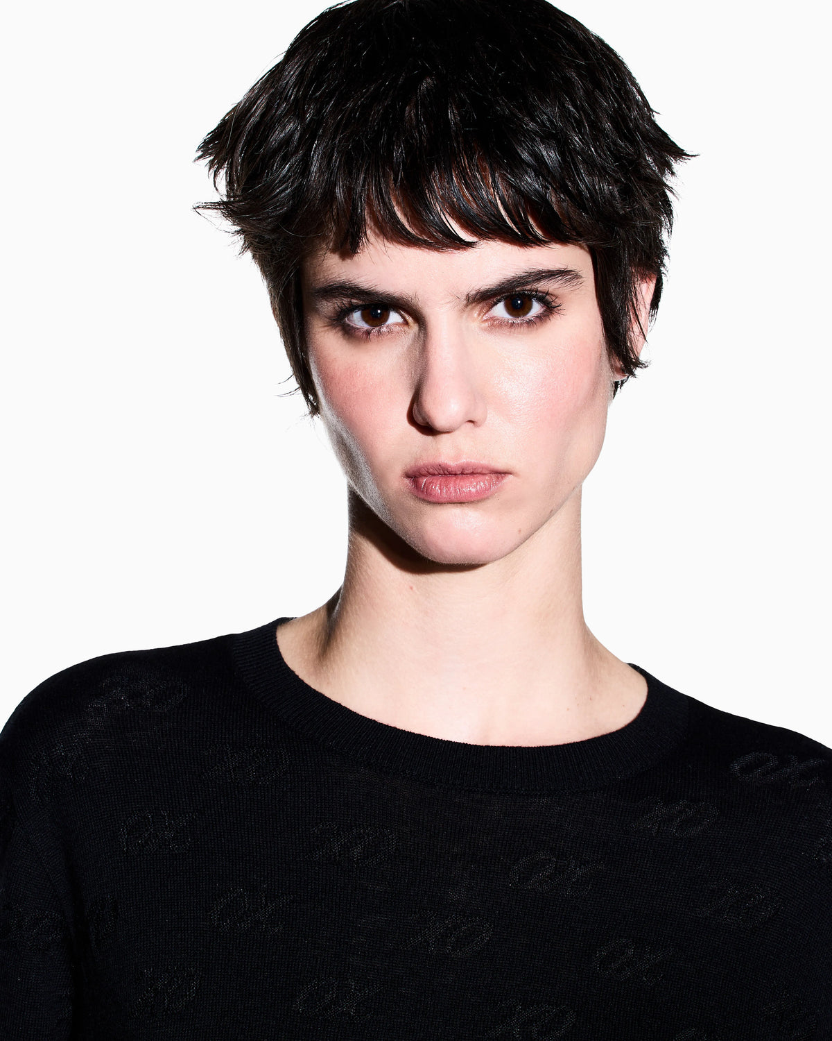 regular fit pullover in viscose and cotton with silk