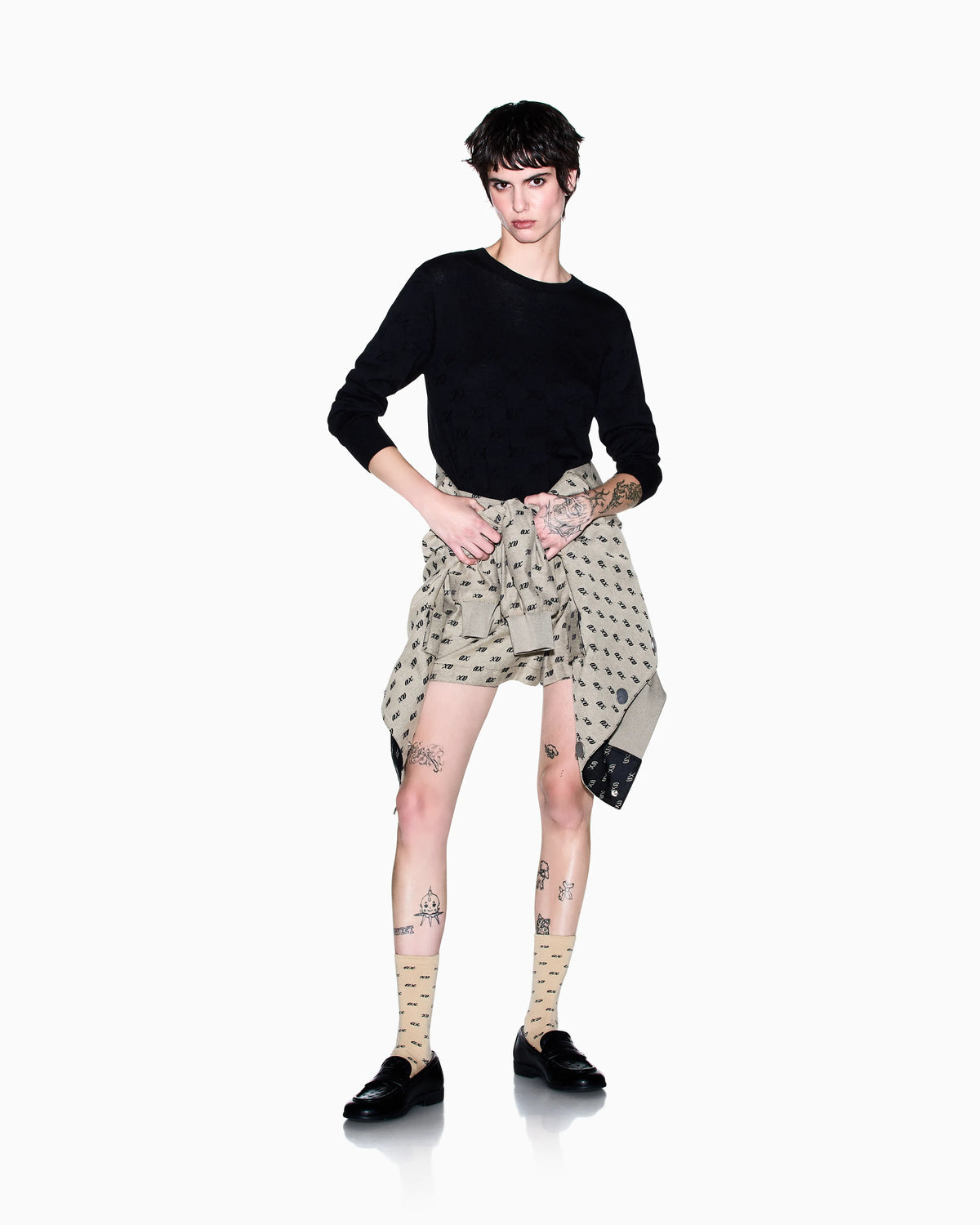 regular fit pullover in viscose and cotton with silk