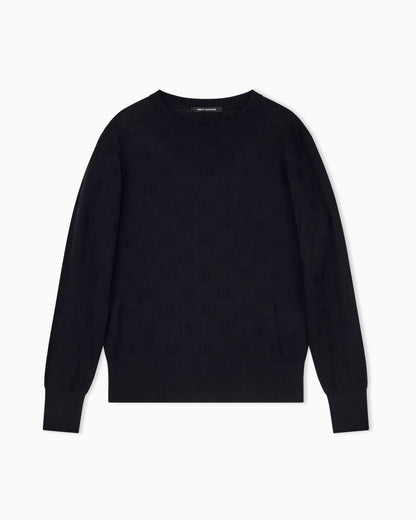 regular fit pullover in viscose and cotton with silk