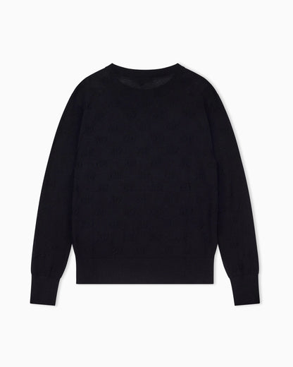 regular fit pullover in viscose and cotton with silk
