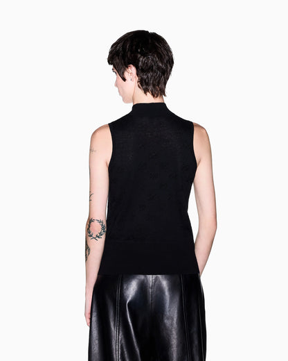 regular fit knit top in a cotton viscose and silk blend