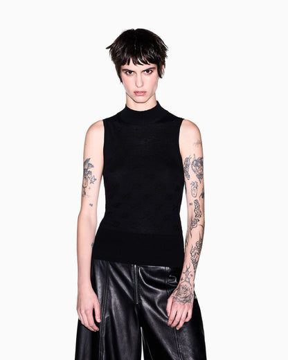regular fit knit top in a cotton viscose and silk blend