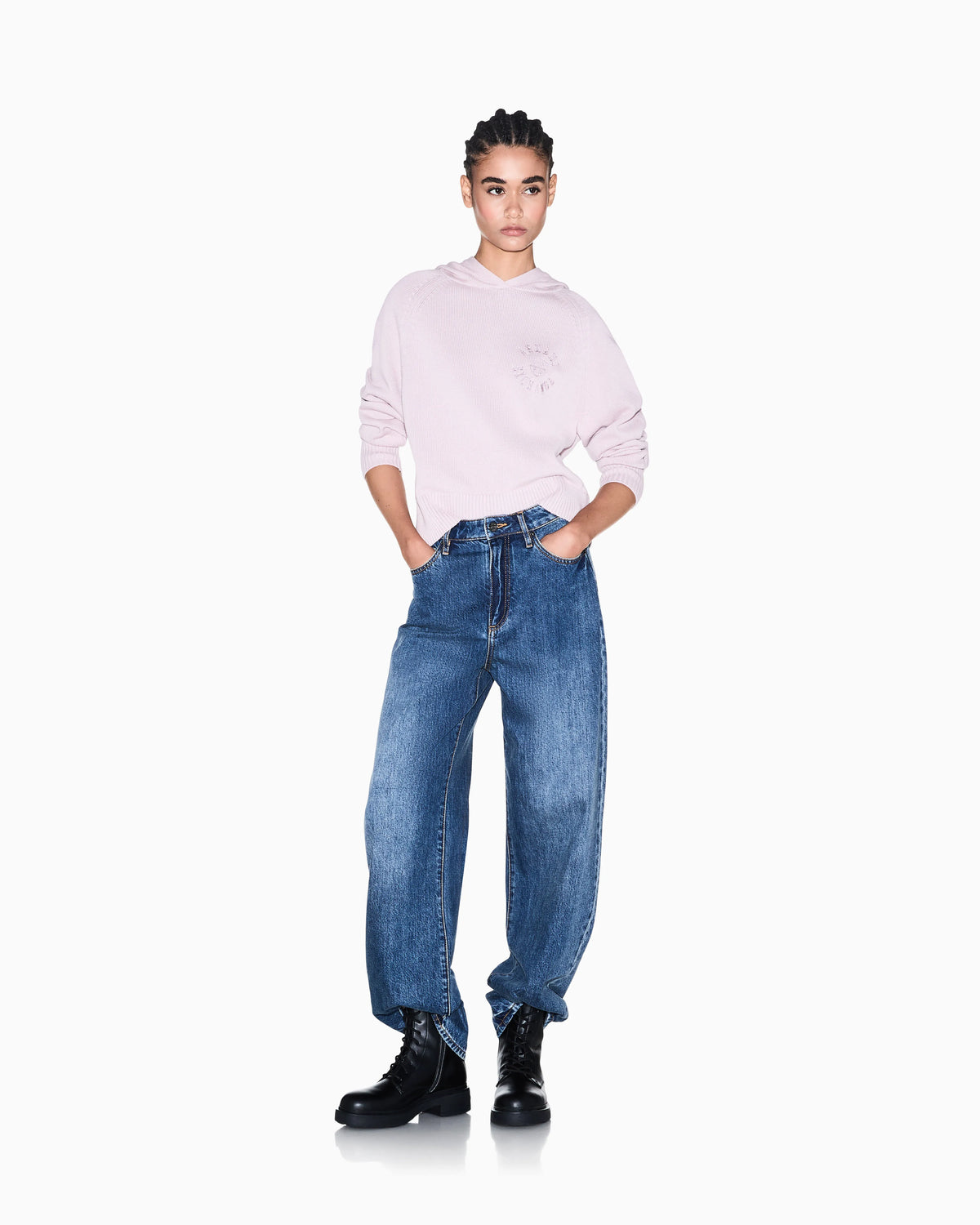regular fit pullover in knitted cotton