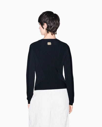 regular fit cardigan knitted recycled viscose and nylon