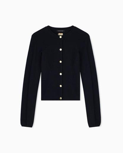 regular fit cardigan knitted recycled viscose and nylon
