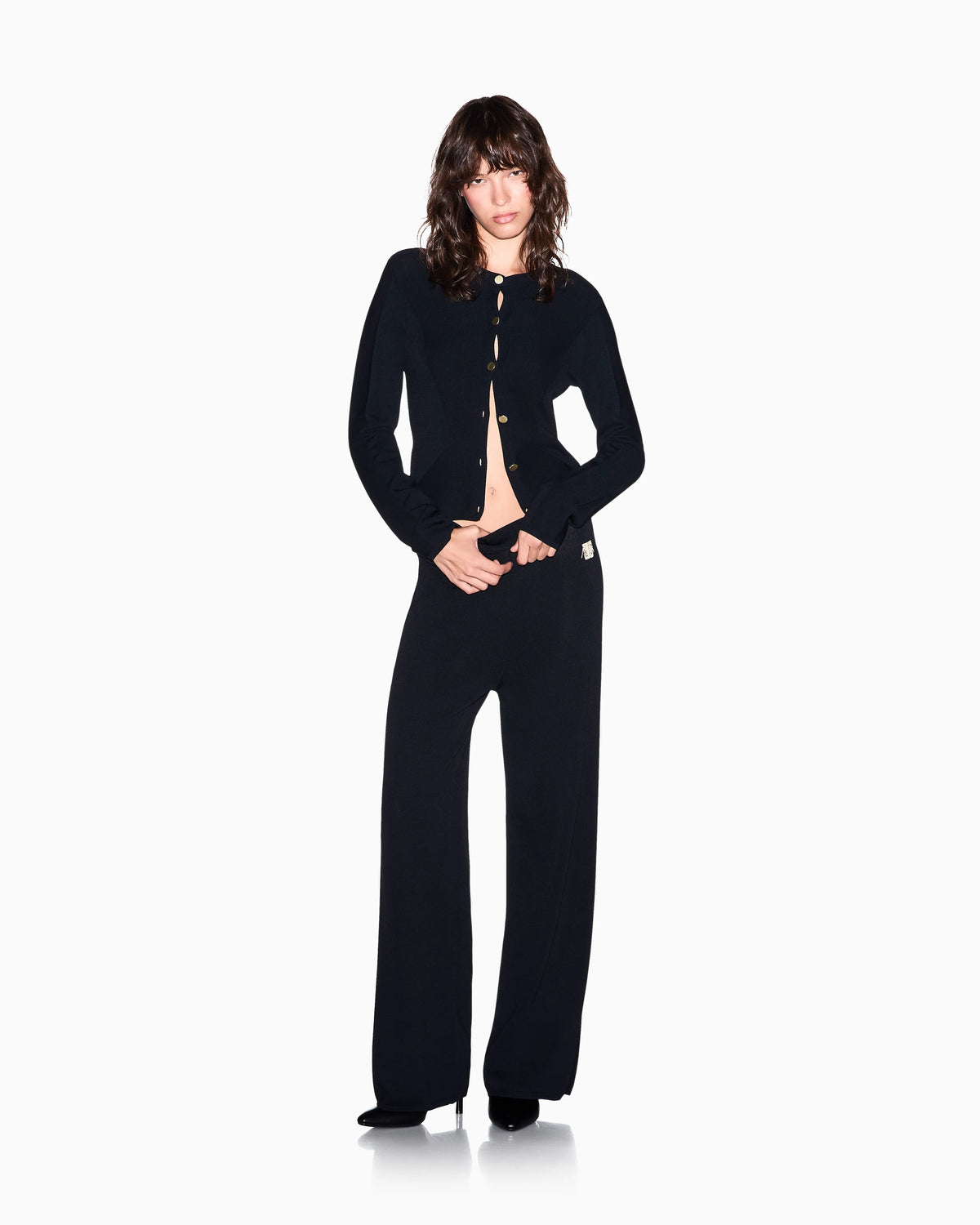 regular fit trousers knitted recycled viscose