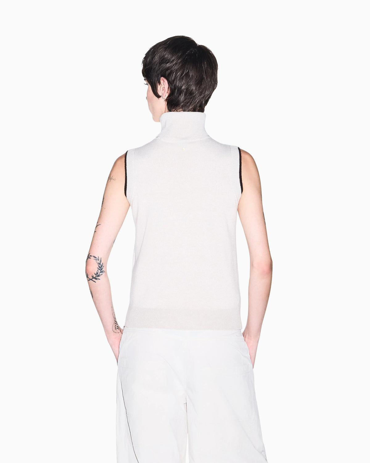 slim fit knit top in viscose wool and cashmere