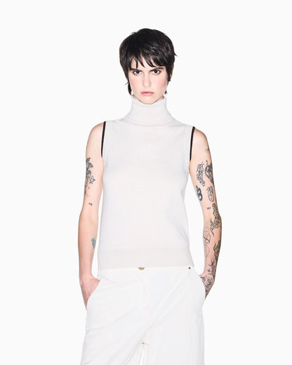 slim fit knit top in viscose wool and cashmere