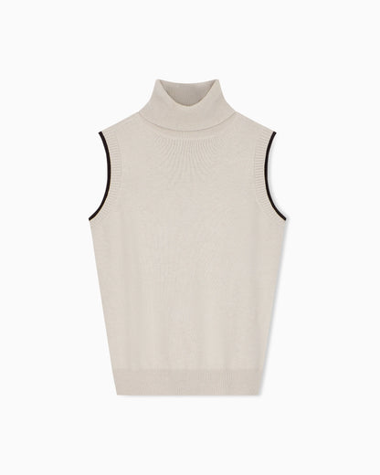 slim fit knit top in viscose wool and cashmere